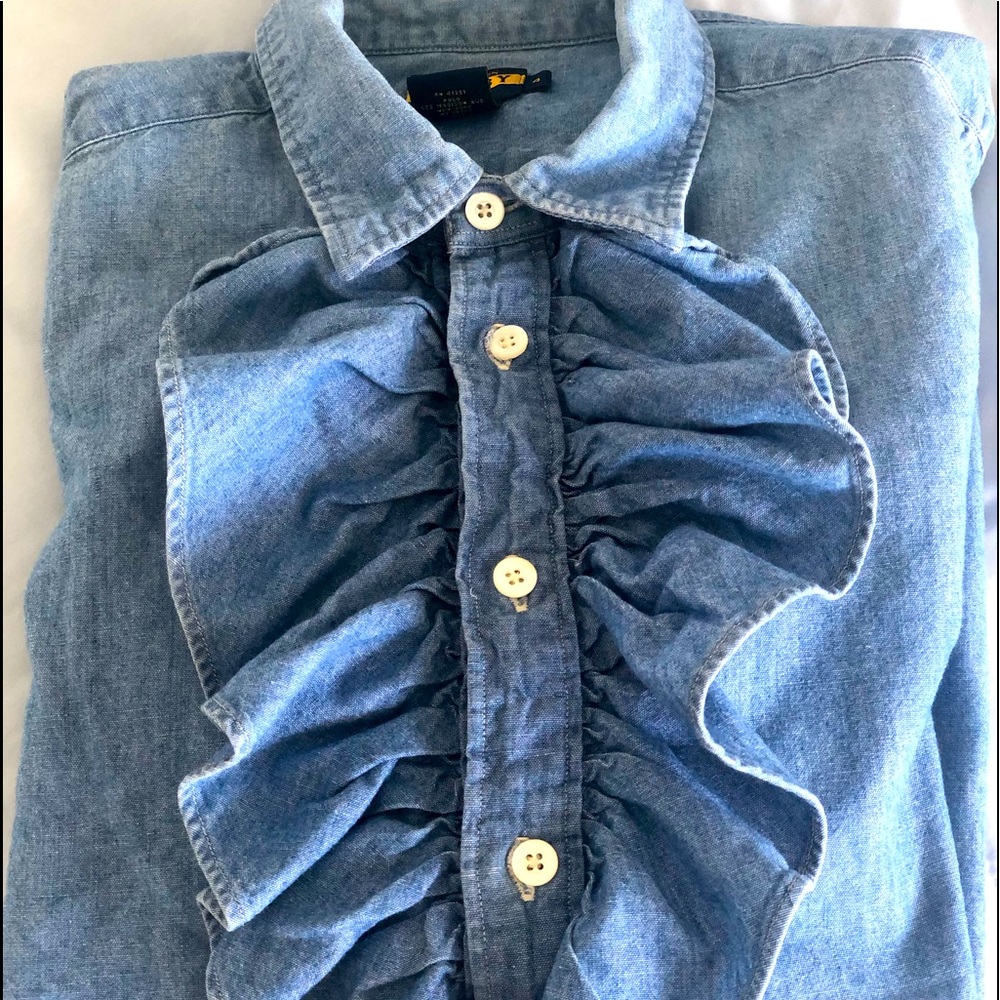 Rugby Jean ruffled blouse